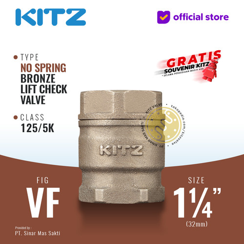 KITZ Tusen Klep Lift Check Valve Fig. 125 VF , 1 1/4" - 32mm , Drat