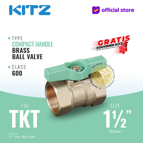 KITZ Compact Ball Valve Fig. 600 TKT, 1 1/2" - 40A - 40mm , Drat Screw