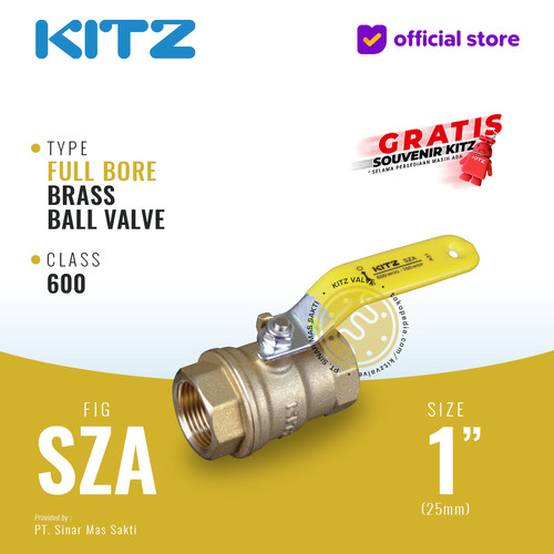 KITZ Full Port Ball Valve Fig. 600 SZA , 1" - 25A - 25mm , Drat Screw