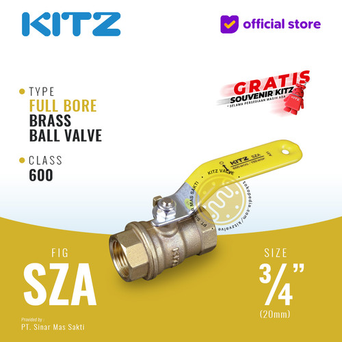 KITZ Full Port Ball Valve Fig. 600 SZA , 3/4" - 20mm , Drat Screw