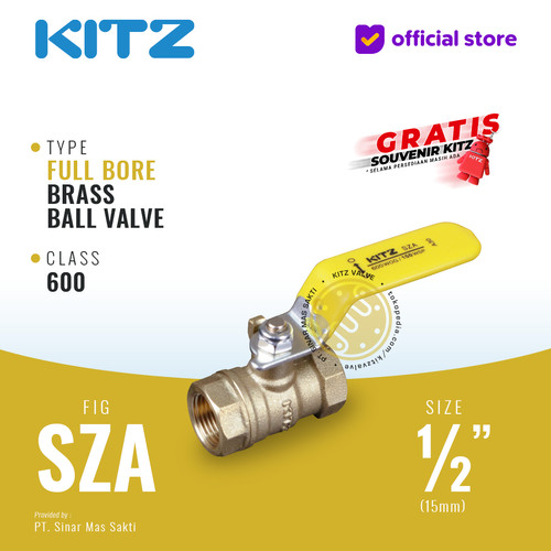 KITZ Full Port Ball Valve Fig. 600 SZA , 1/2" - 15mm , Drat Screw