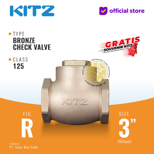 Klep Tabok / Check Valve KITZ Fig. 125 R, 3" - 80mm , Drat / Screw