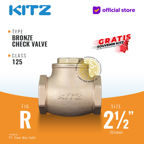 Klep Tabok / Check Valve KITZ Fig. 125 R, 2 1/2" - 65mm , Drat / Screw