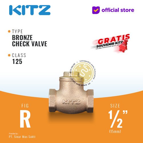 Klep Tabok / Check Valve KITZ Fig. 125 R, 1/2" - 15mm , Drat / Screw