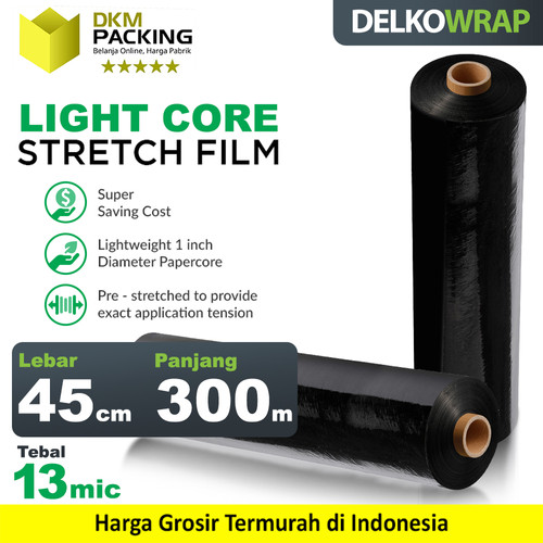 Plastik Wrapping Premium LIGHTCORE Stretch Film Hitam 45cm x 300m