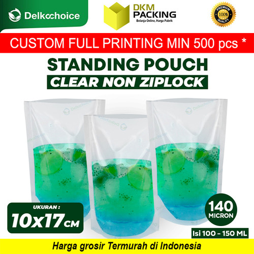 Standing Pouch Bening Clear Nylon NON Ziplock Kemasan Cairan 10x17 cm