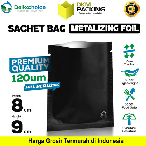 Sachet Bag PREMIUM Metalizing Foil Kemasan FOODGRADE Delkochoice 8x9cm