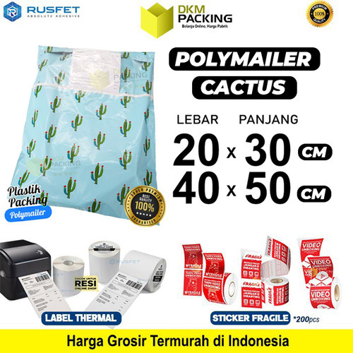 Polymailer CACTUS Amplop Plastik Packing Polimailer PREMIUM / SATUAN