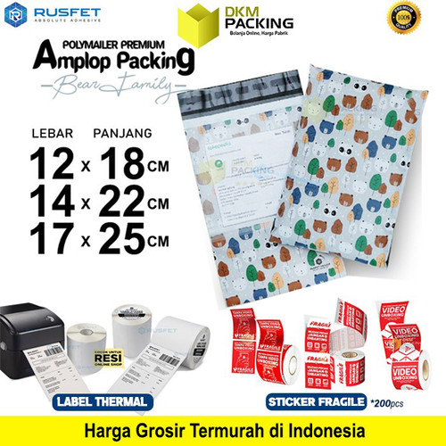 Polymailer BEAR FRIEND Amplop Plastik Packing Polimailer / SATUAN