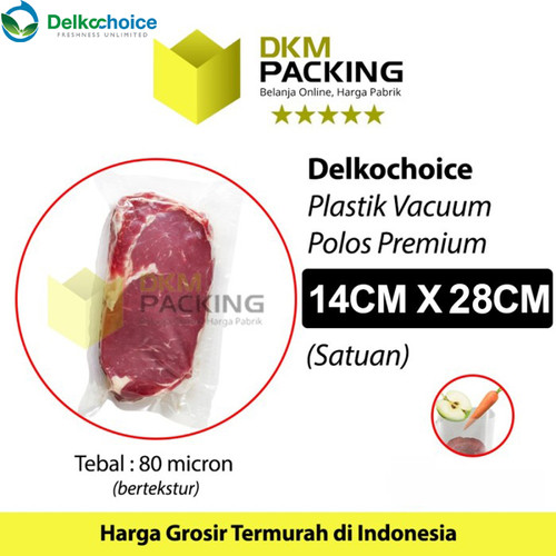 Plastik Vacuum Bag 14x28cm Polos Sealer Makanan DELKOCHOICE PREMIUM