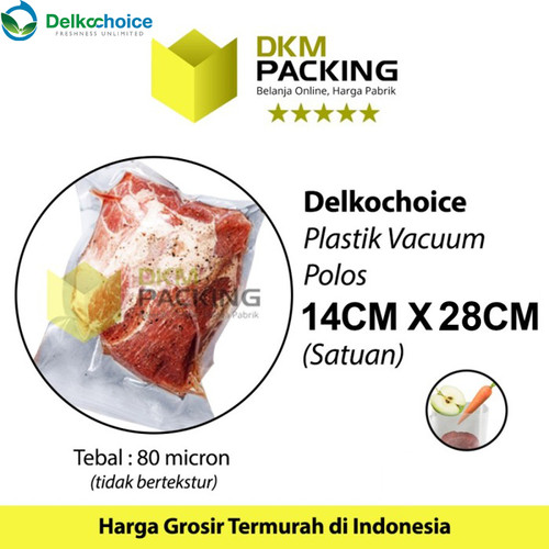 Plastik Vacuum Bag 14x28cm POLOS DELKOCHOICE Vacum Vakum Seal Makanan