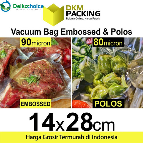 Plastik Vacuum Bag 14x28cm POLOS dan EMBOSS Vacum Vakum Sealer /SATUAN