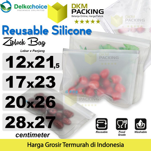 Reusable Ziplock Silicone Silikon Pouch Bag Klip DELKOCHOICE TERMURAH