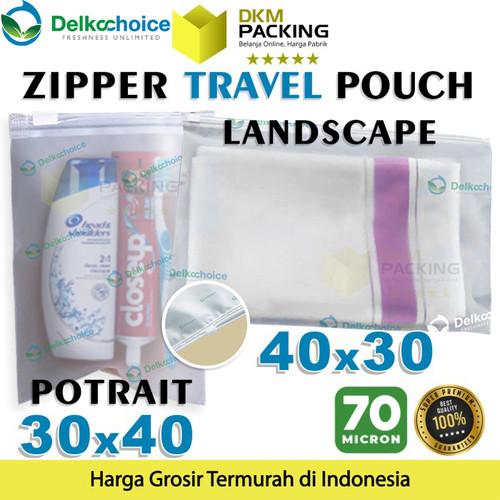 Plastik Traveling Pouch Matte 30cm 40cm Zipper Storage Organizer Bag