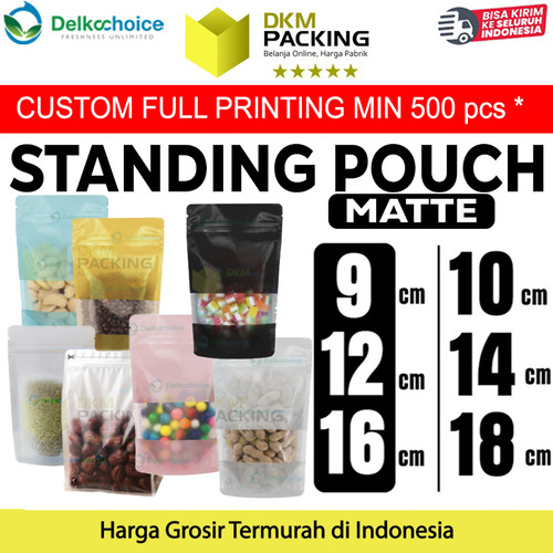 Standing Pouch MATTE Plastik Klip Kemasan Makanan DELKOCHOICE PREMIUM