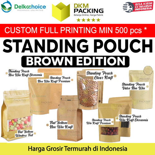 Standing Pouch BROWN VARIAN Plastik Klip Makanan DELKOCHOICE TERMURAH