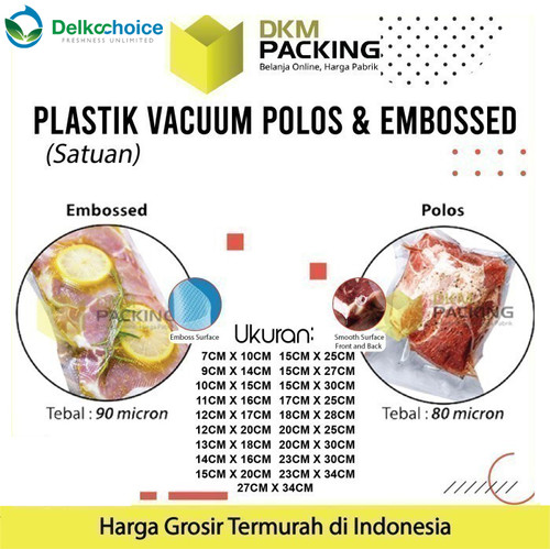 Plastik Vacuum Bag Makanan POLOS EMBOSS Vakum bag DELKOCHOICE PREMIUM