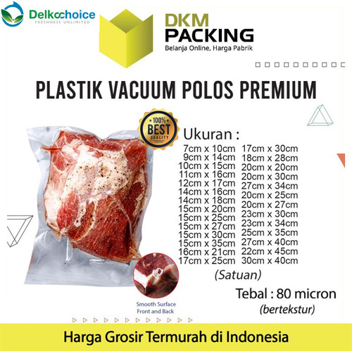 Vacuum Bag Makanan POLOS Plastik Vakum SMOOTH DELKOCHOICE PREMIUM