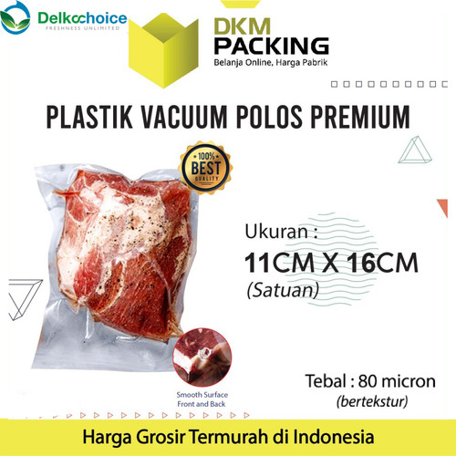 Vacuum Bag Makanan 11x16cm POLOS Plastik Vakum SMOOTH DELKOCHOICE