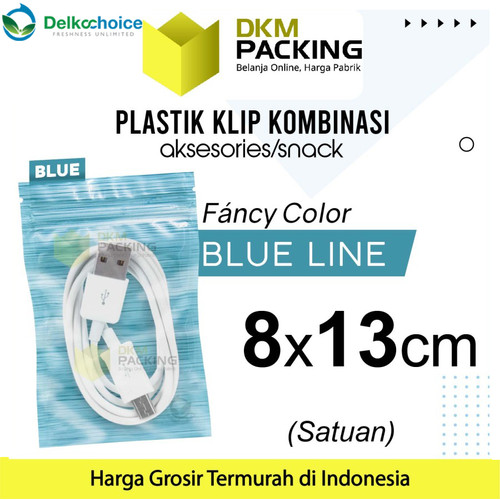 ZIPLOCK BAG BIRU 8x13cm PLASTIK KLIP KEMASAN AKSESORIS DELKOCHOICE