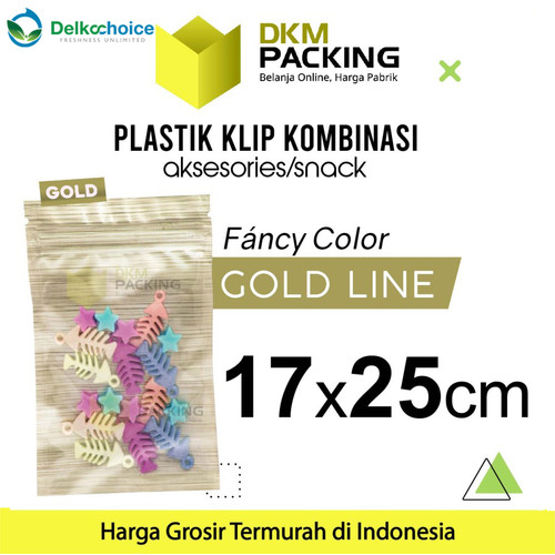 ZIPLOCK BAG GOLD 17x25cm PLASTIK KLIP KEMASAN AKSESORIS DELKOCHOICE