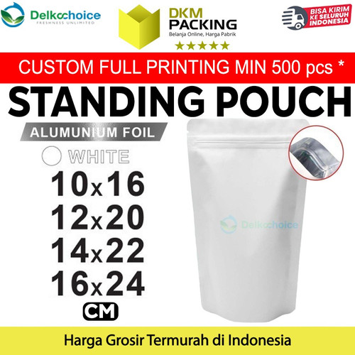 Plastik Klip Full Metalize Foil Standing Pouch Ziplock Kemasan Makanan