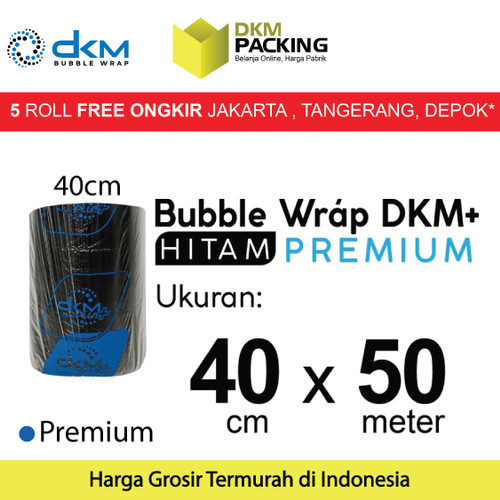 Plastik Bubble Wrap Hitam 40cm x 50m DKM PLUS Bubblewrap PREMIUM