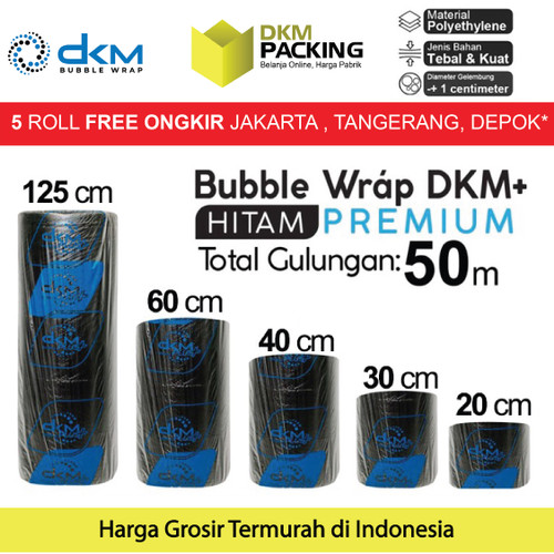 Plastik Bubblewrap Hitam 50Meter Bubble Wrap DKMPLUS PREMIUM / ROLL