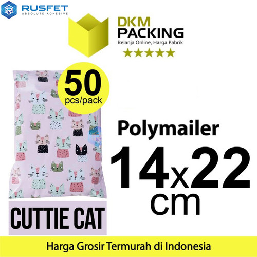 Polymailer 14x22cm Polimailer Amplop Plastik Packing Motif Cat /PACK