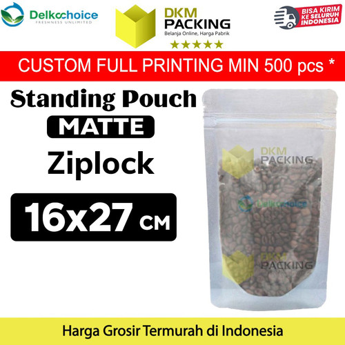 Standing Pouch Matte 16x27cm Ziplock Plastik Klip Kemasan Makanan