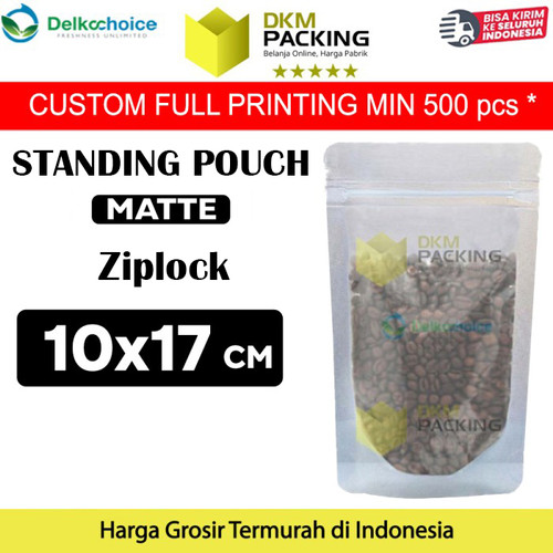 Standing Pouch Matte 10x17cm Ziplock Plastik Klip Kemasan Makanan