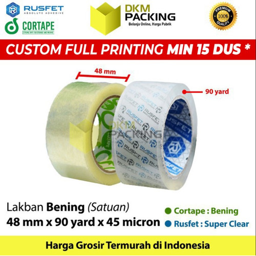 Lakban Bening 48mm x 90yard Plakban Isolasi OPP Tape TERMURAH /SATUAN