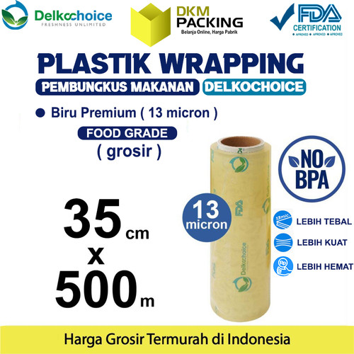 Plastik Cling Wrap 35cm x 500m FOOD GRADE BIRU Food Wrapping /SATUAN