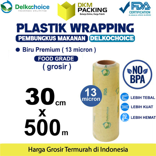 Plastik Cling Wrap 30cm x 500m FOOD GRADE BIRU Food Wrapping /SATUAN