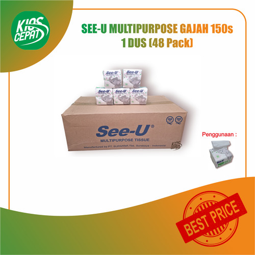 [GROSIR] Tissue SEE-U Multipurpose 150s (See - U GAJAH) 1 DUS = 48 PACK