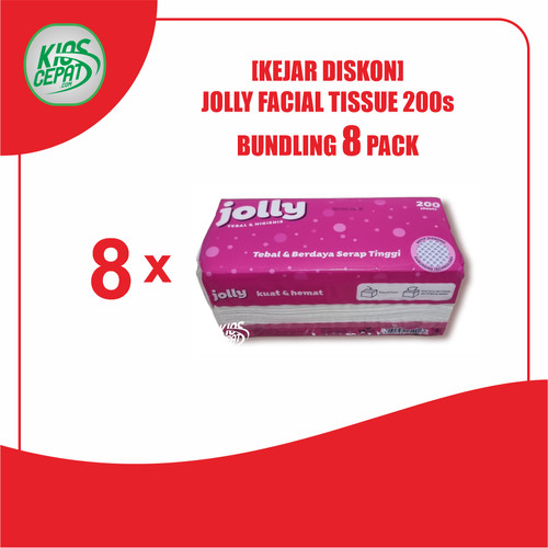 [KEJAR DISKON] Tissue JOLLY FACIAL 200s ISI 8 PACK (JOLLY PINK)