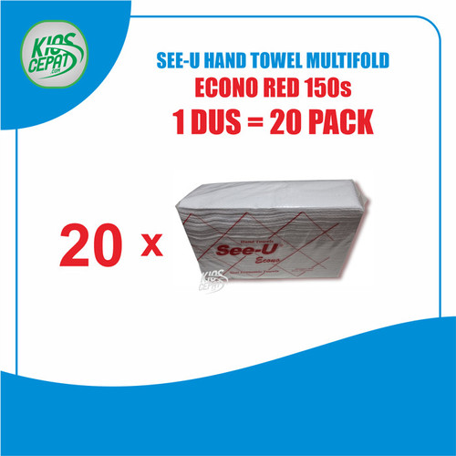 Tissue HAND TOWEL Multifold ECONO RED 150s 1 DUS isi 20 Pack