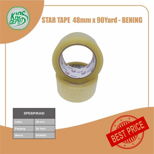 [TC] Lakban STAR TAPE 48mm x 90Yard - Bening