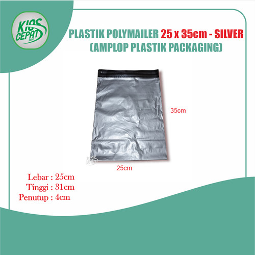 Plastik Polymailer 25 x 35cm - SILVER (Amplop Plastik Packaging)