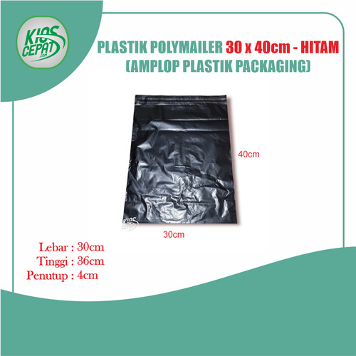 Plastik Polymailer 30 x 40cm - HITAM (Amplop Plastik Packaging)