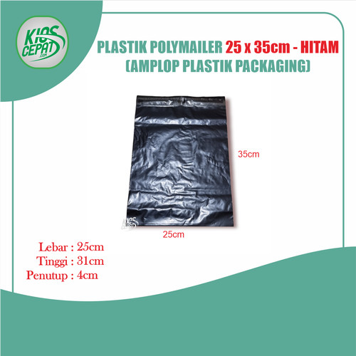 Plastik Polymailer 25 x 35cm - HITAM (Amplop Plastik Packaging)