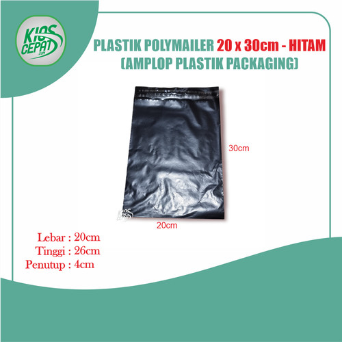 Plastik Polymailer 20 x 30cm - HITAM (Amplop Plastik Packaging)