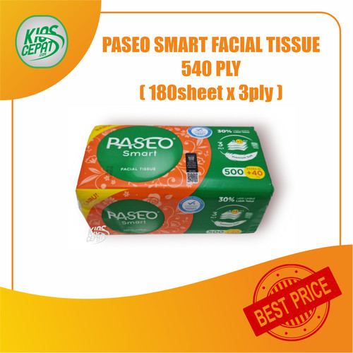 Tissue PASEO SMART Facial 540Ply 3ply/sheet (Dahulu Paseo Smart 250s)