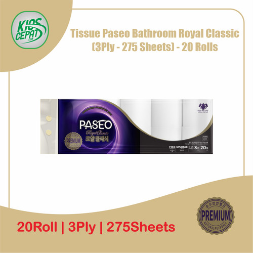 Tissue Paseo Bathroom Royal Classic (3Ply - 275 Sheets) - 20 Rolls