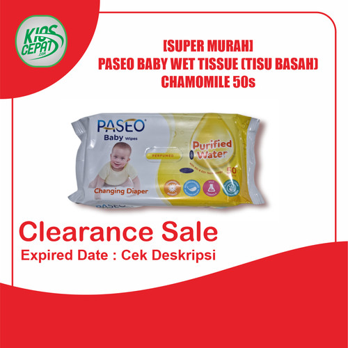 [SUPER MURAH] Tissue PASEO Baby Wet Tissue Chamomile 50s (TISU BASAH)