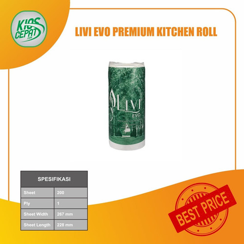 [TC] Tissue LIVI EVO Premium Kitchen Roll Towel 200s (Tisu Dapur)