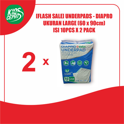 [FLASH SALE] DIAPRO UNDERPAD Size XL (60x90cm) isi 10pcs x 2 Pack