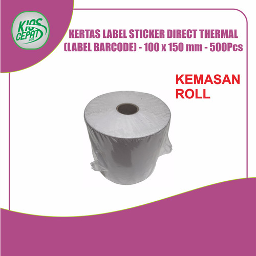 Label Sticker Barcode DIRECT THERMAL 100x150mm (A6) - Roll 500Pcs