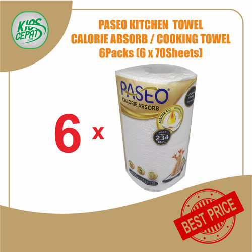 [SUPER BUNDLING] Tissue PASEO Calorie Absorb (TISU MASAK) isi 6 Rolls