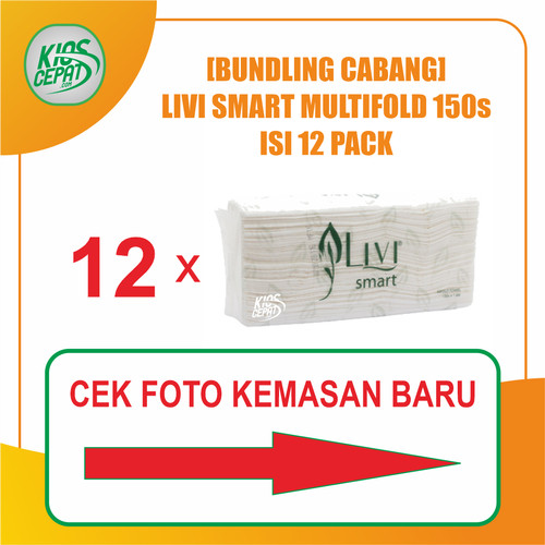 [BUNDLING CABANG] Tissue LIVI SMART TOWEL Multifold 150's isi 12Pack